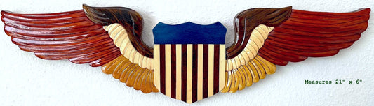 AIR FORCE PILOT WINGS Wood Art Plaque
