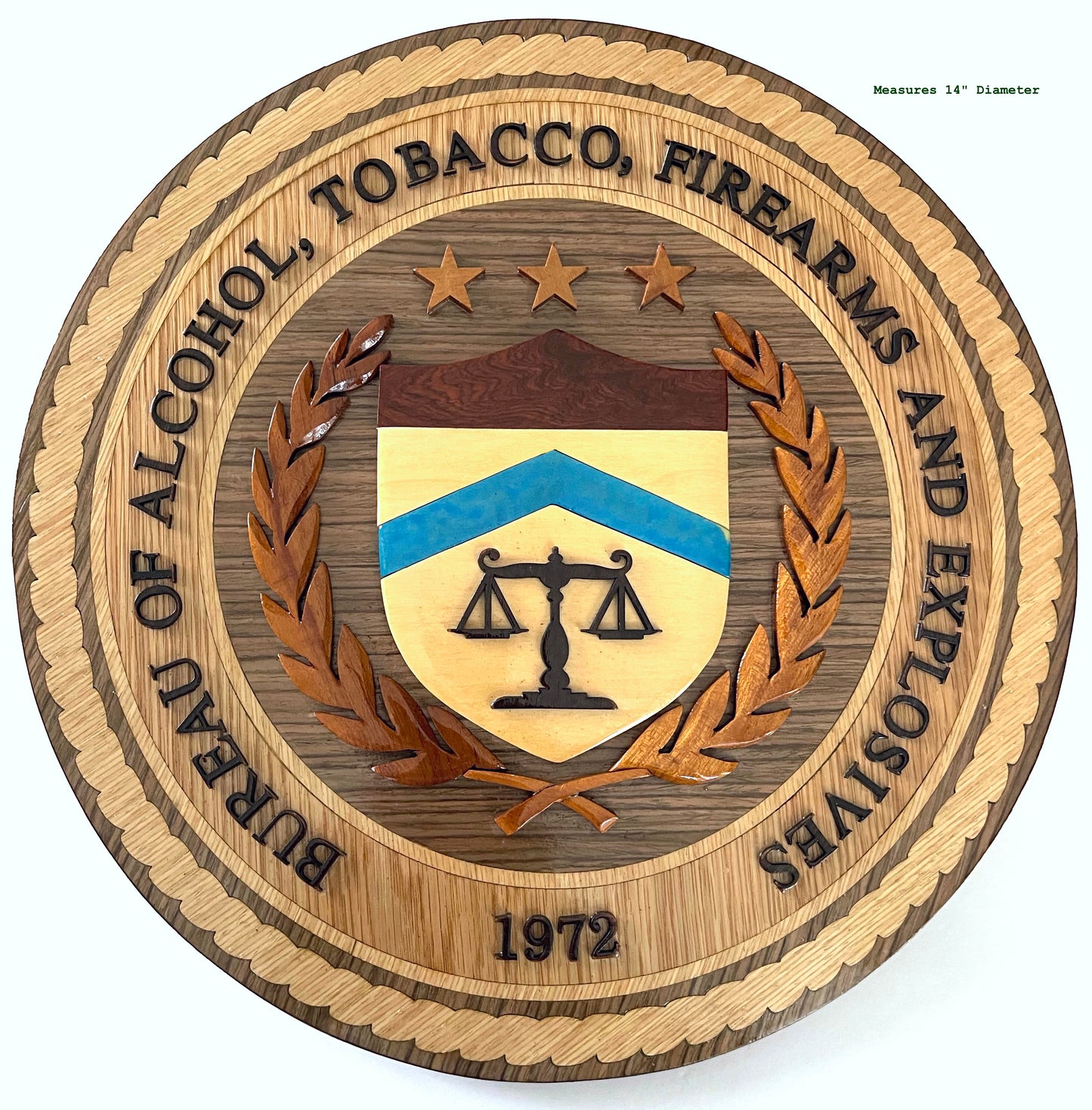 ATF - SEAL OF THE BUREAU OF ALCOHOL, TOBACCO, FIREARMS AND EXPLOSIVES Wood Art