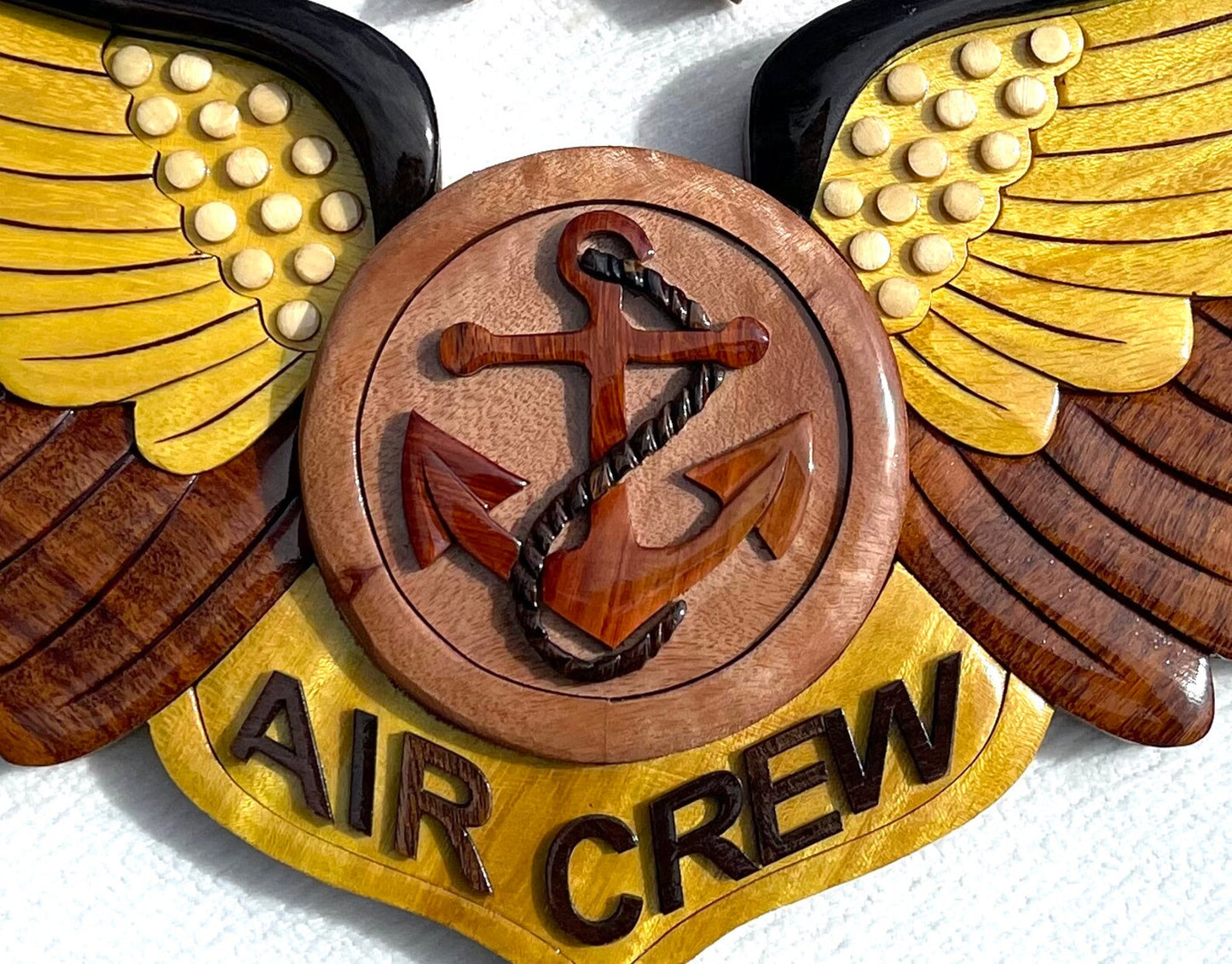 MARINE COMBAT AIRCREW BADGE WOOD ART