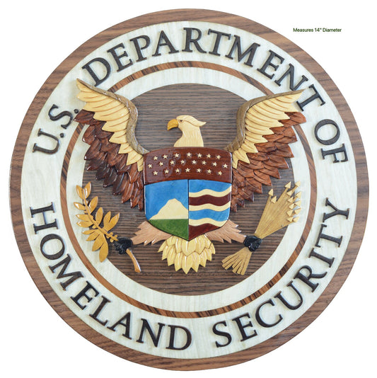 DEPARTMENT OF HOMELAND SECURITY SEAL DHS WOOD ART