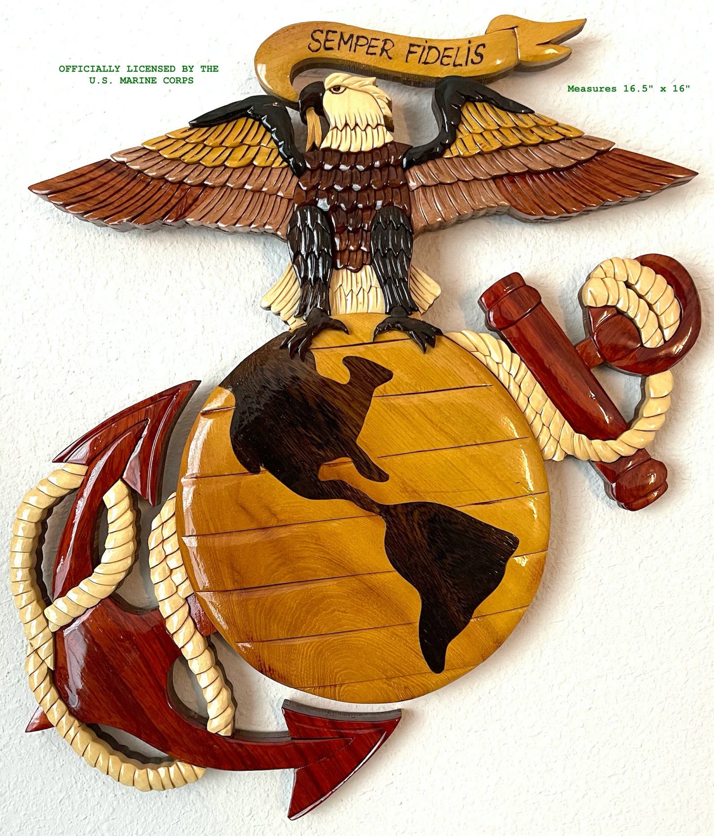 EAGLE GLOBE & ANCHOR Wood Art