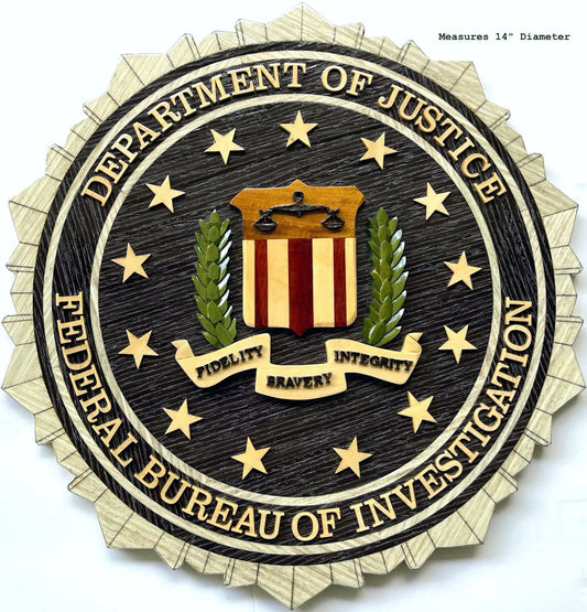 FBI Emblem Wood Art - Federal Bureau of Investigation Seal