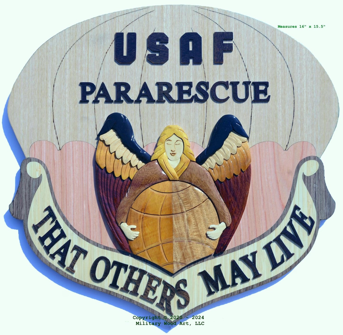 AIR FORCE PARARESCUE PJ EMBLEM WOOD ART