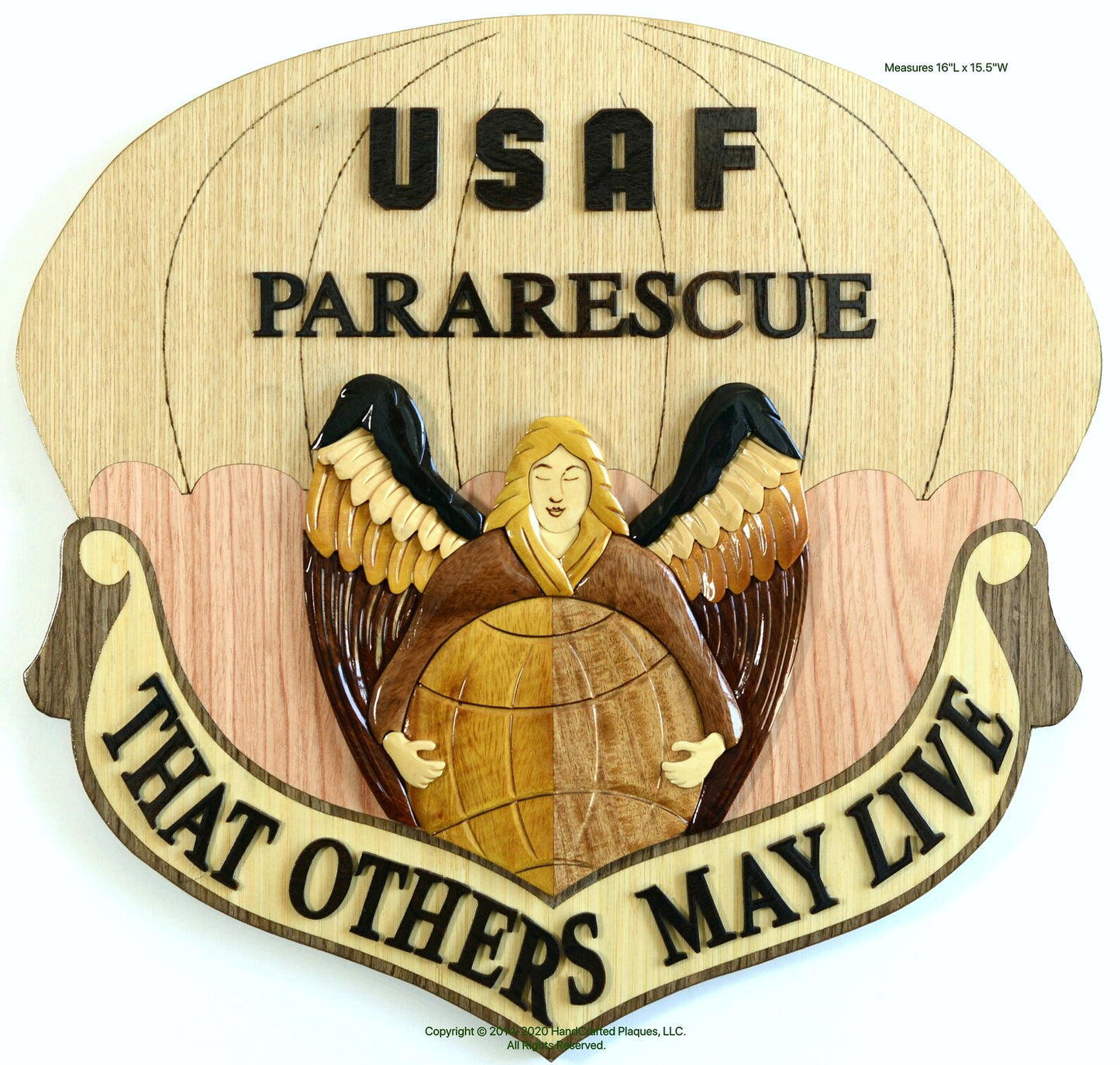 AIR FORCE PARARESCUE PJ EMBLEM WOOD ART