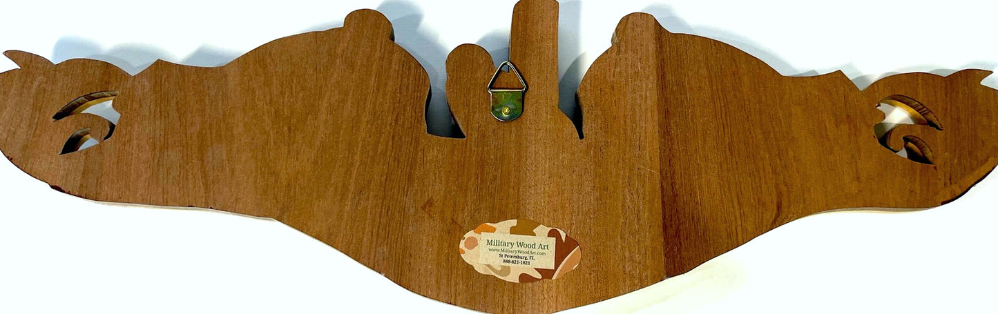 NAVY DOLPHINS SUBMARINE WARFARE WOOD ART