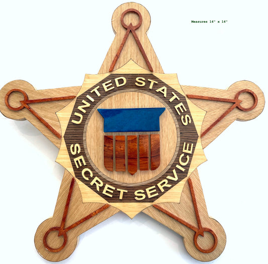 U.S. SECRET SERVICE BADGE WOOD ART