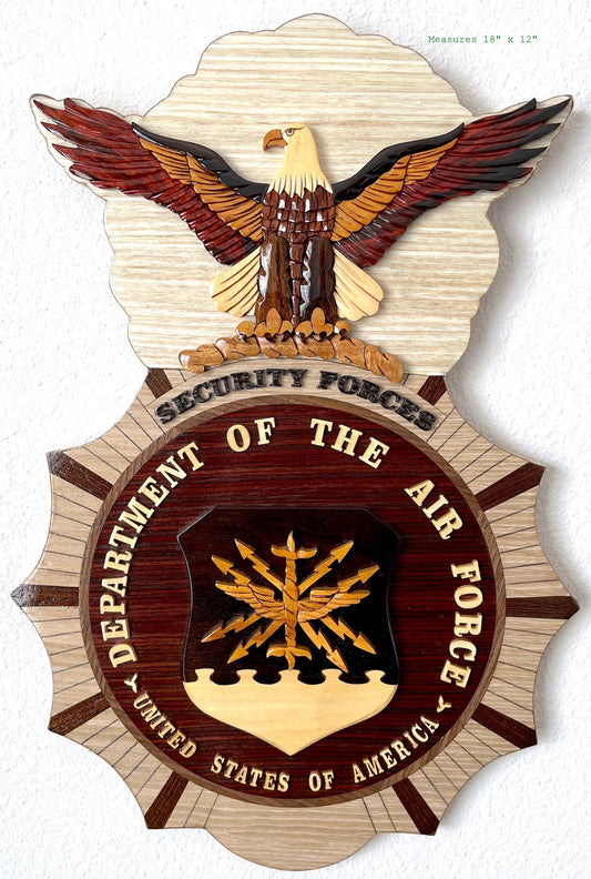 AIR FORCE SECURITY FORCES BADGE WOOD ART