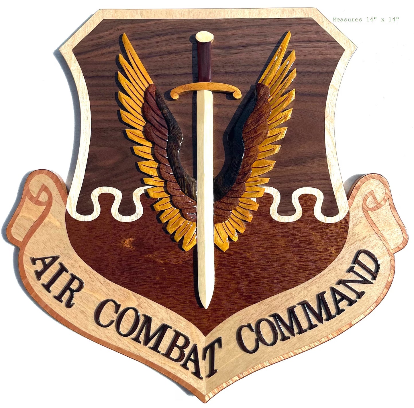 AIR COMBAT COMMAND ACC Badge WOOD ART PLAQUE