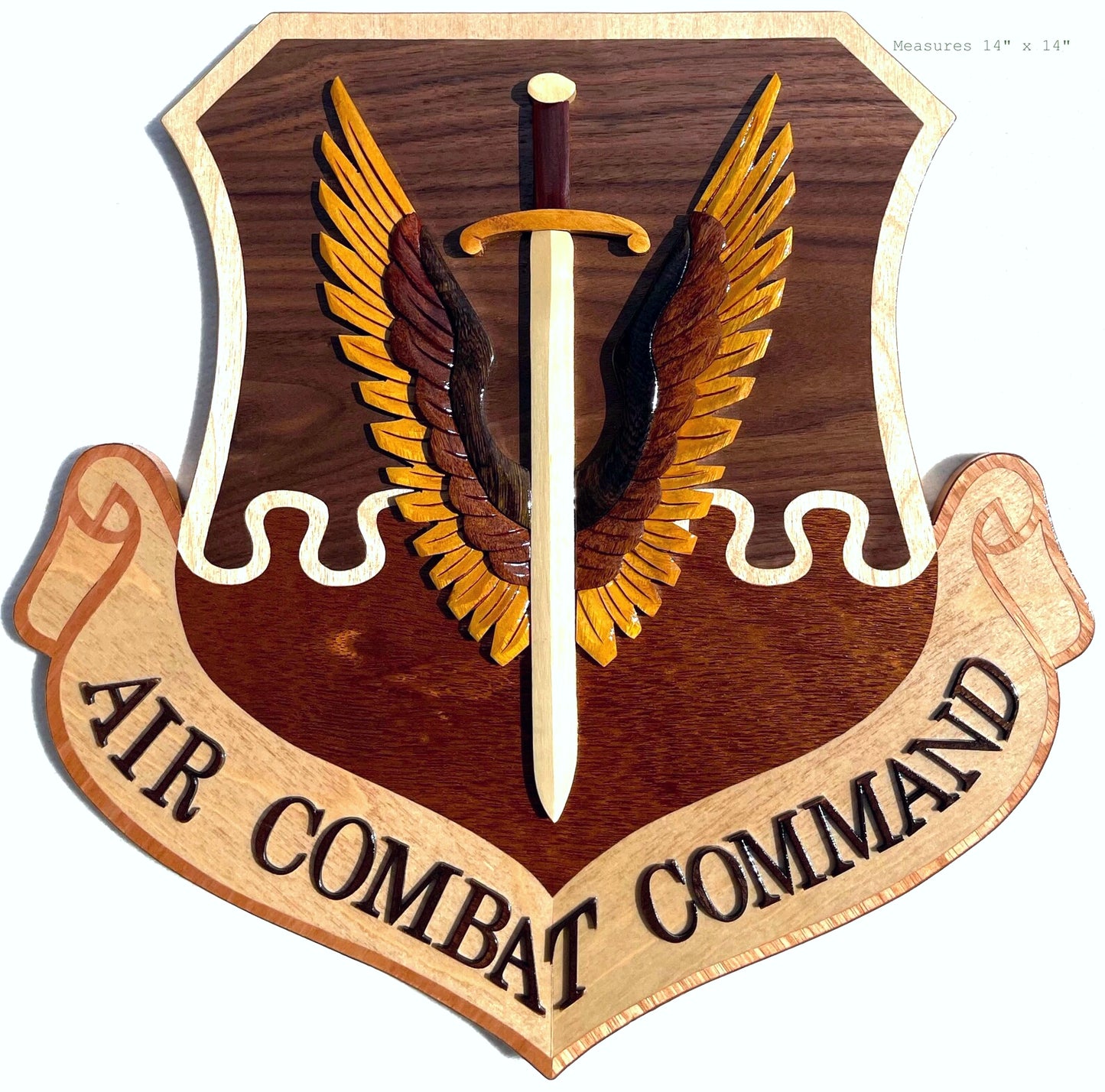 AIR COMBAT COMMAND ACC Badge WOOD ART PLAQUE