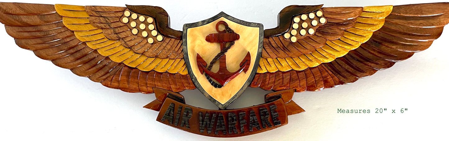 NAVY AIR WARFARE WINGS (EAWS) Wood Art Plaque