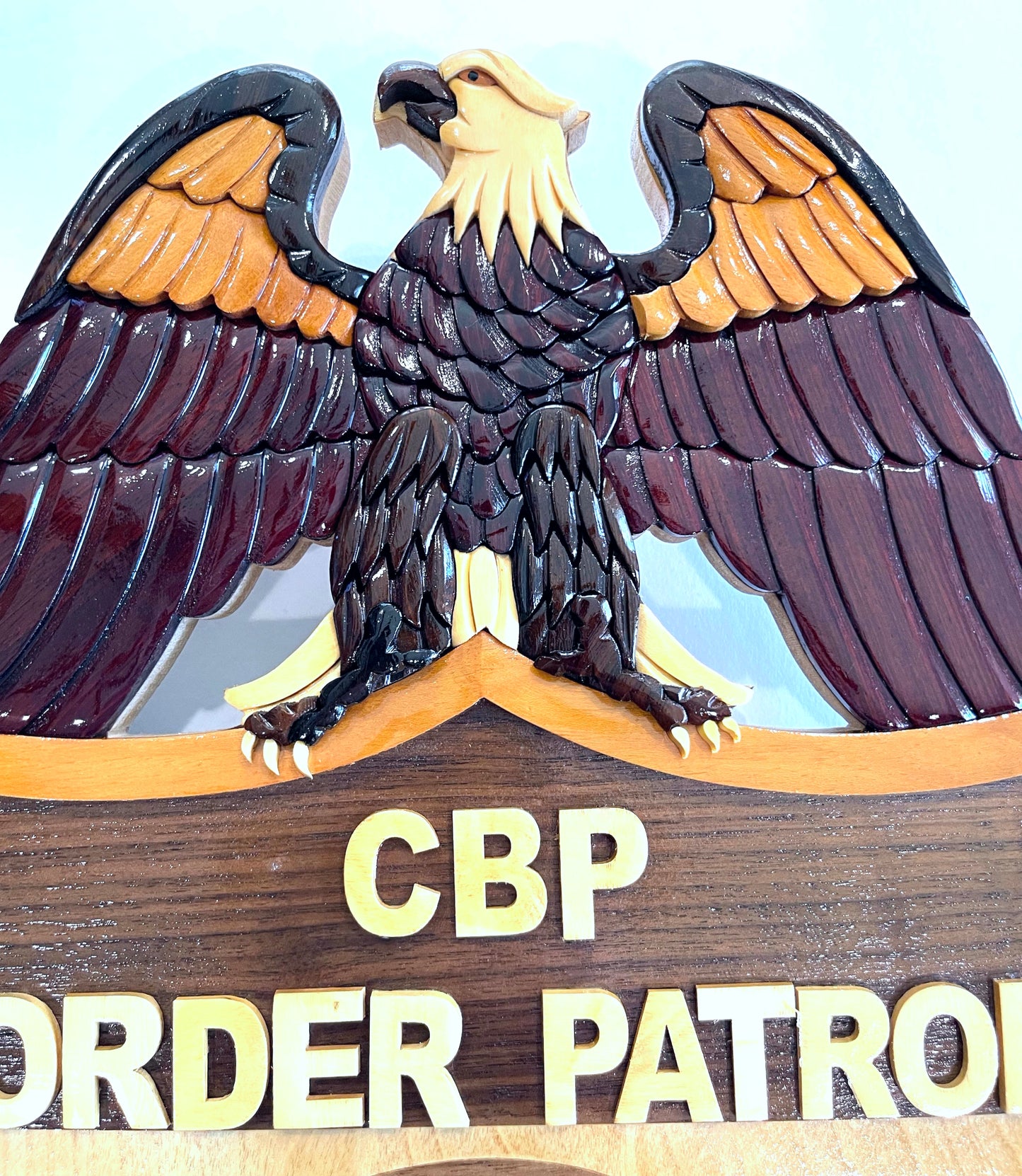 U.S. BORDER PATROL BADGE WOOD ART