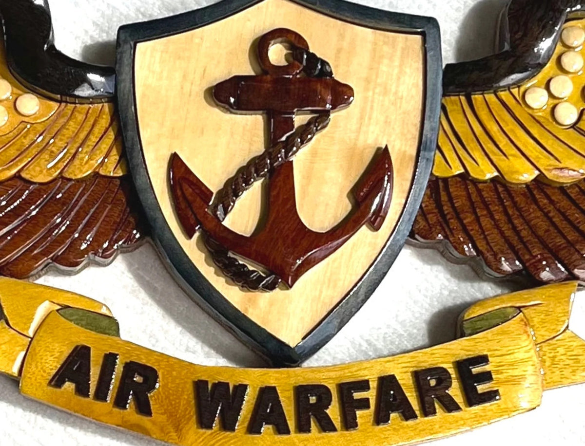 NAVY AIR WARFARE WINGS (EAWS) Wood Art Plaque – Military Wood Art