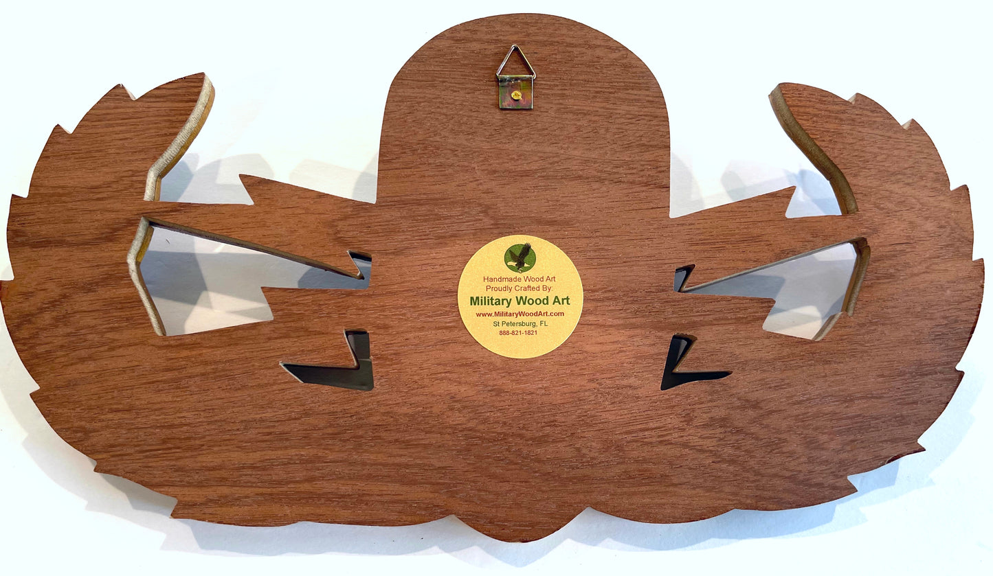 SENIOR EOD BADGE WOOD ART PLAQUE