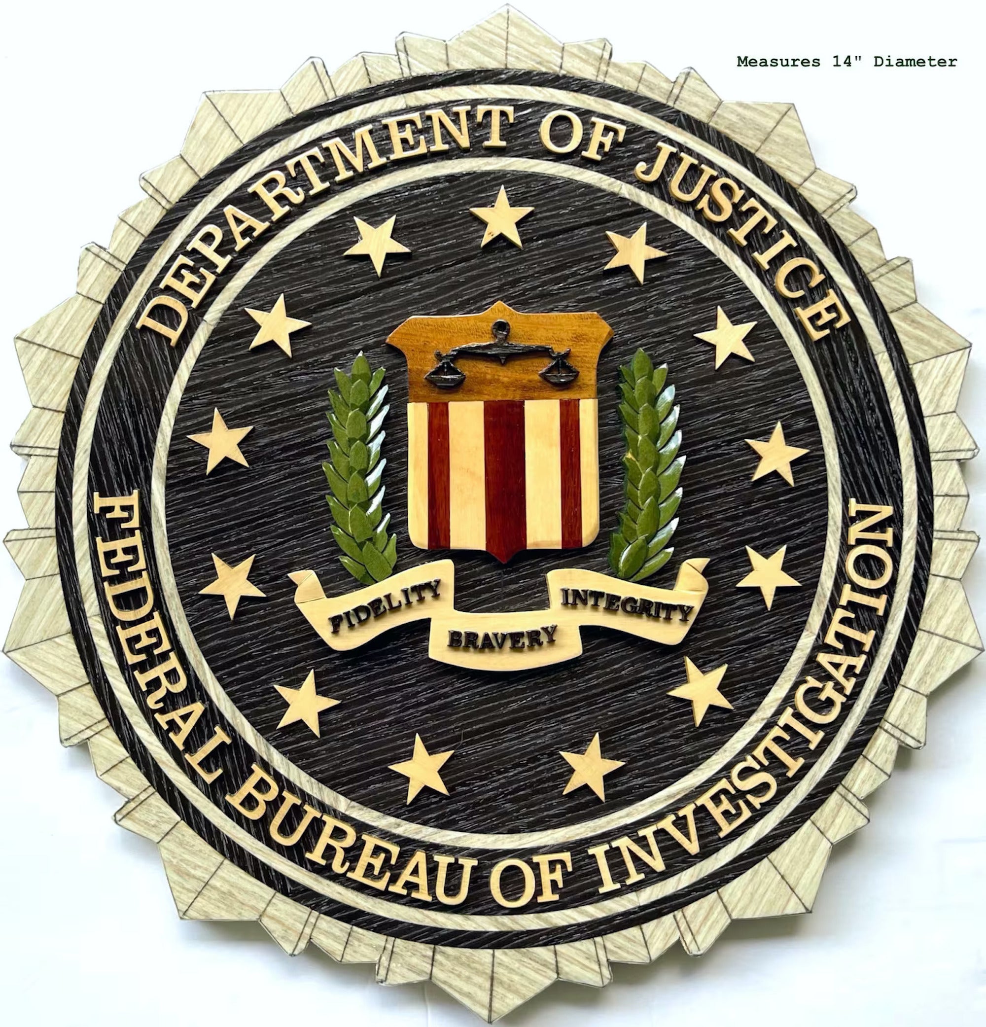 FBI Emblem Wood Art - Federal Bureau of Investigation Seal – Military ...