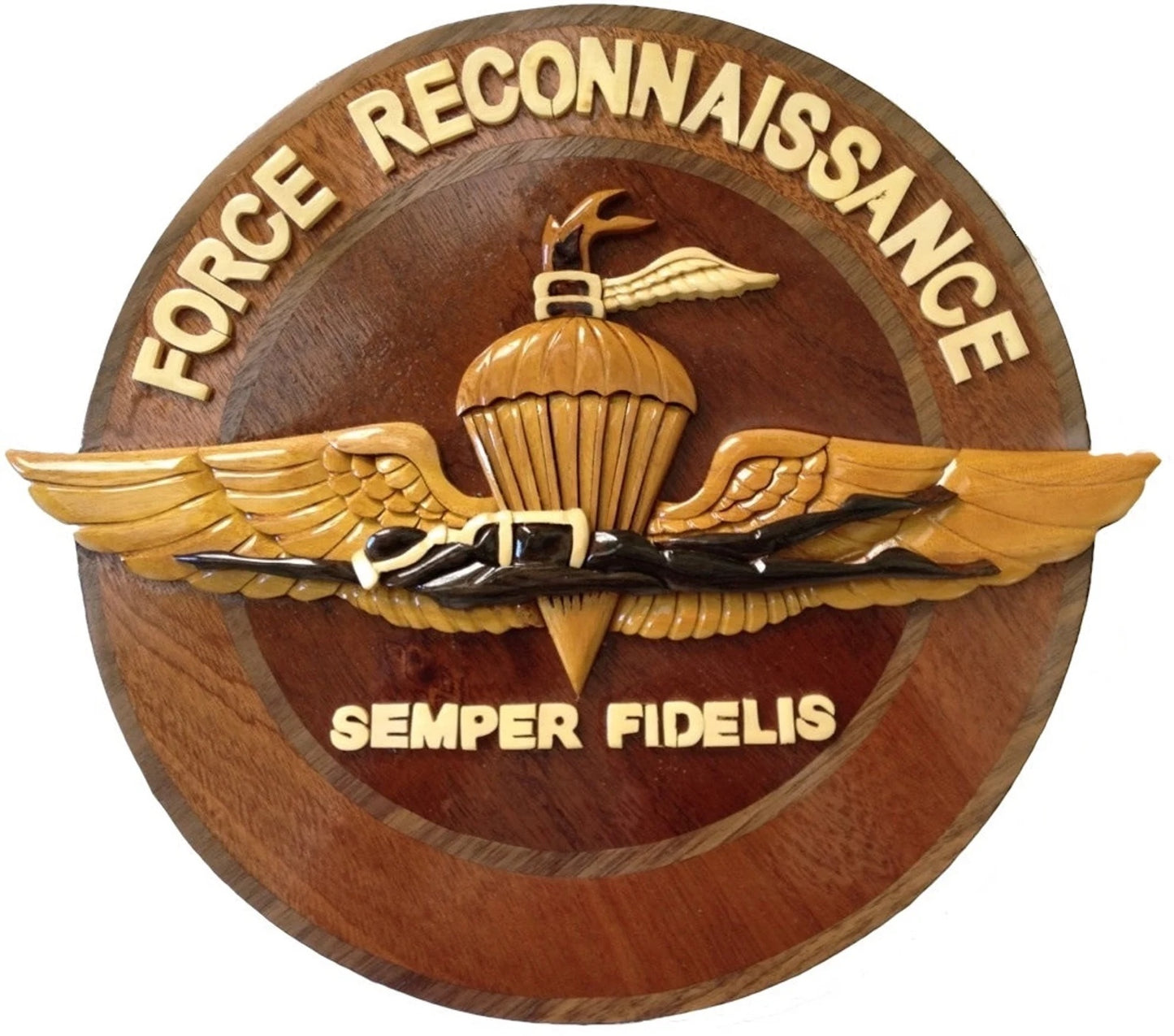 USMC FORCE RECON PLAQUE - MARINE CORPS WOOD ART