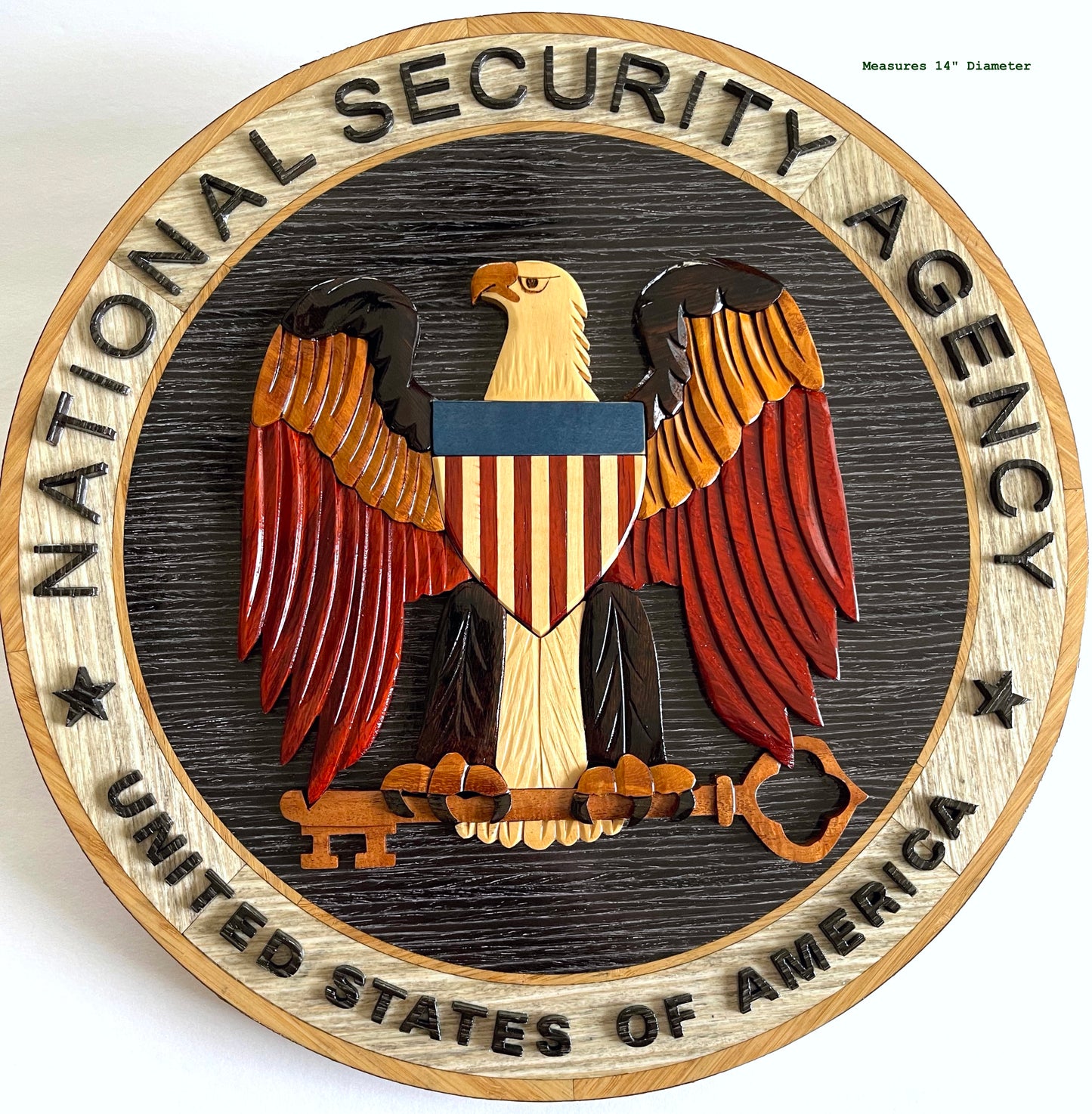 NATIONAL SECURITY AGENCY (NSA) WOOD ART PLAQUE