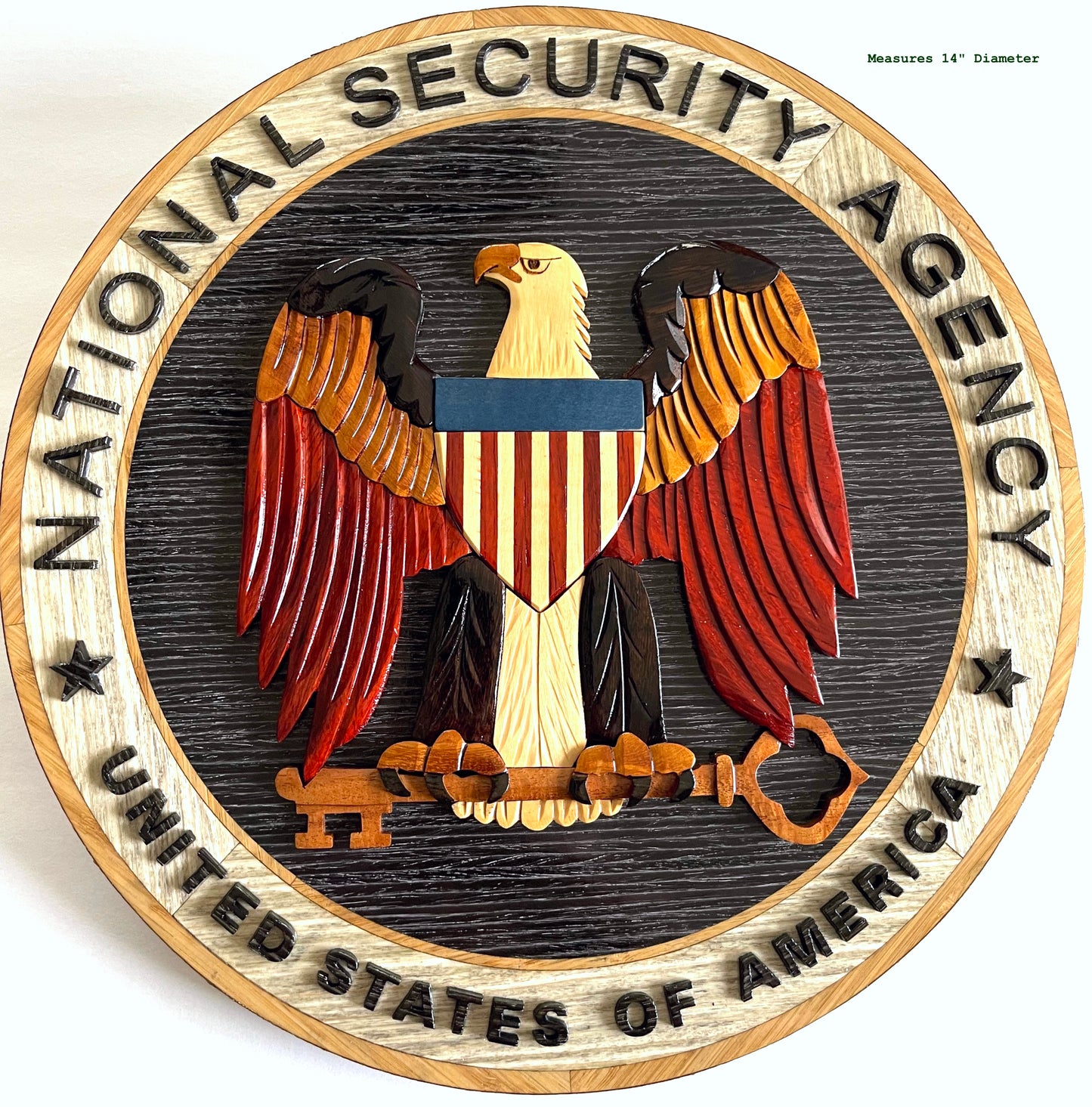 NATIONAL SECURITY AGENCY (NSA) WOOD ART PLAQUE