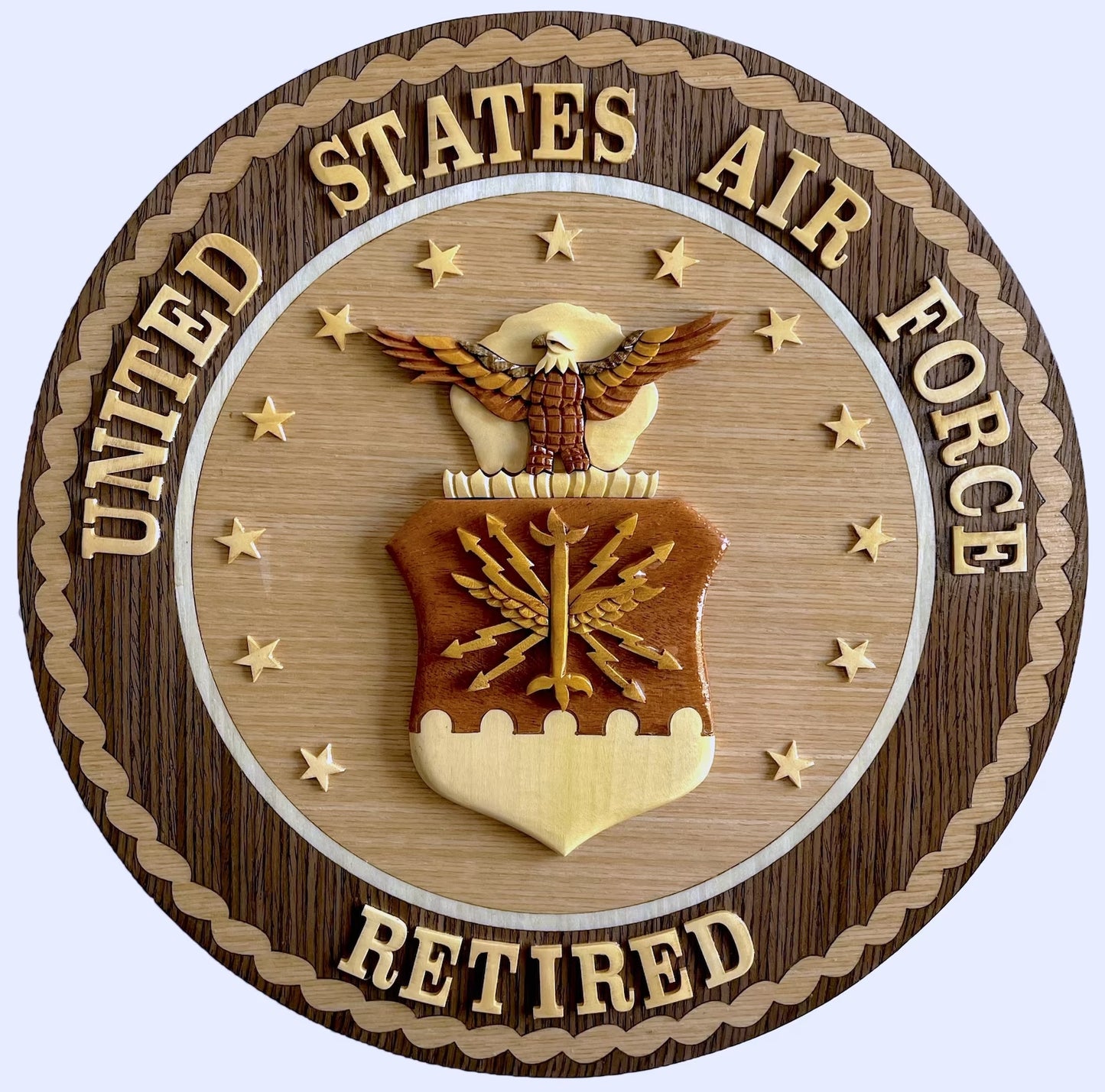 AIR FORCE RETIRED WOOD ART PLAQUE