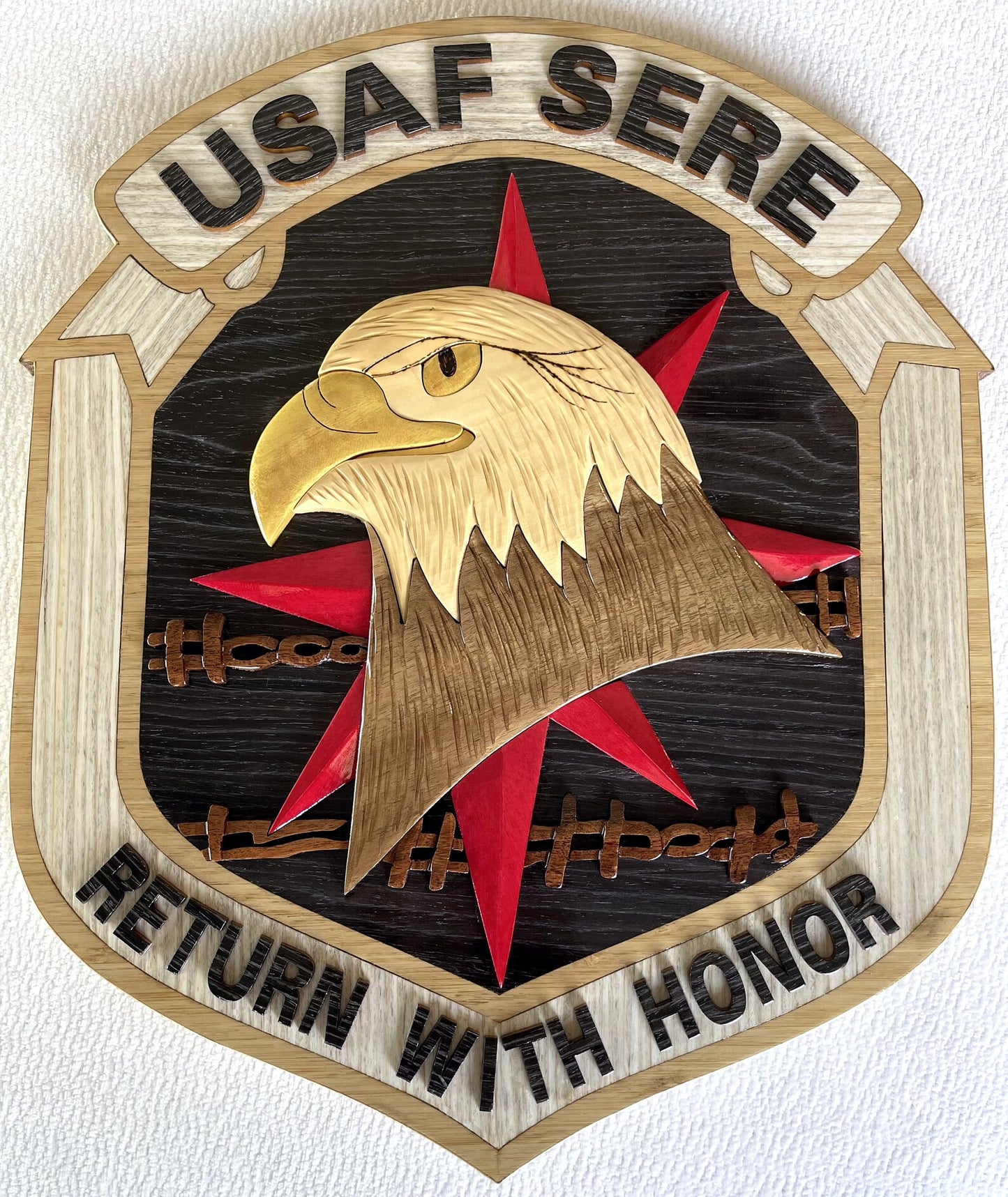 USAF SERE "RETURN WITH HONOR" WOOD ART