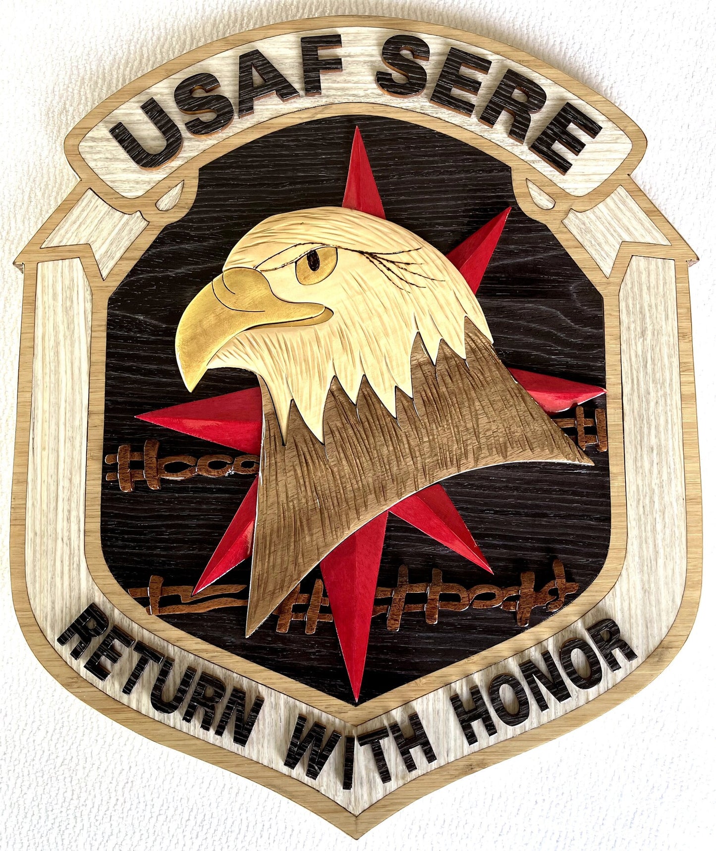 USAF SERE "RETURN WITH HONOR" WOOD ART