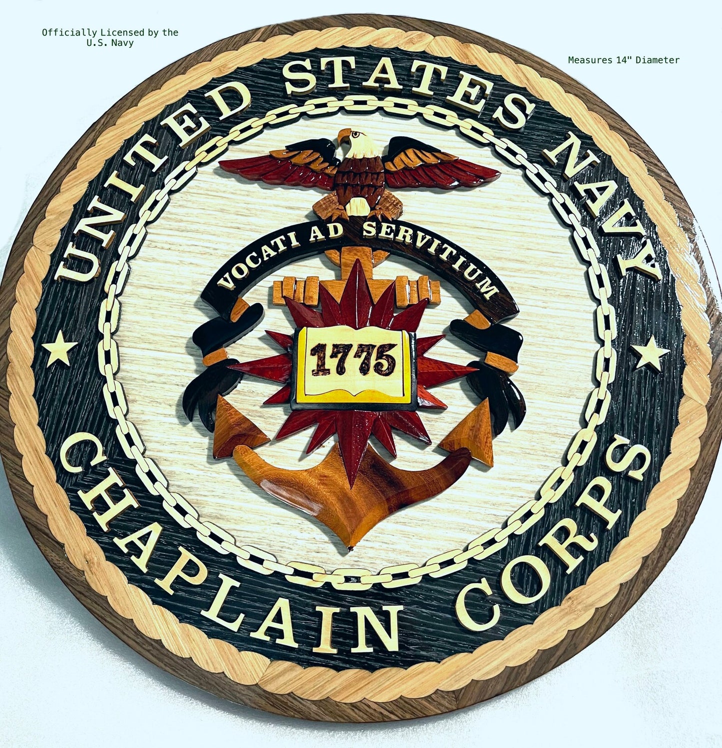 NAVY CHAPLAIN CORPS WOOD ART PLAQUE