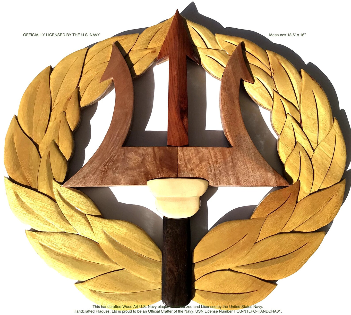 NAVY COMMAND ASHORE INSIGNIA WOOD ART