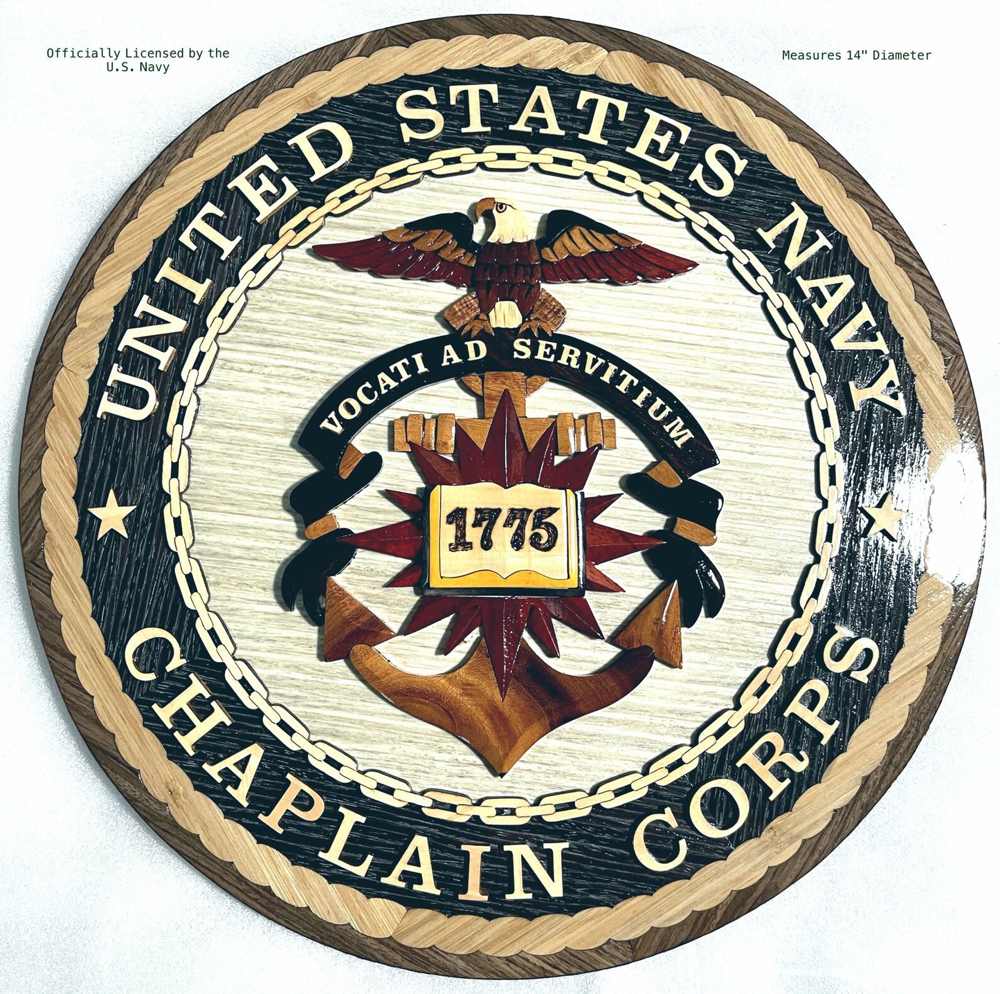 NAVY CHAPLAIN CORPS WOOD ART PLAQUE