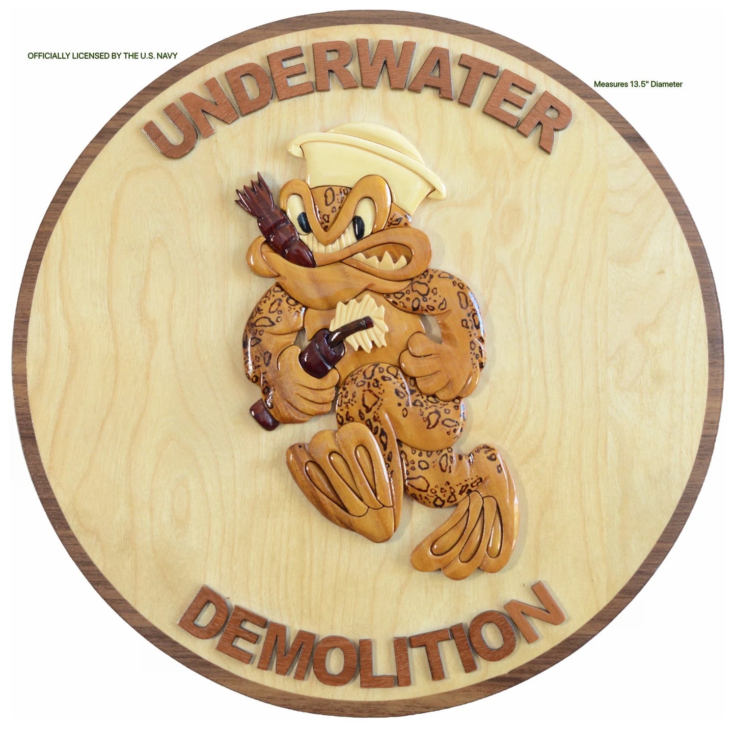 NAVY UNDERWATER DEMOLITION EMBLEM WOOD ART