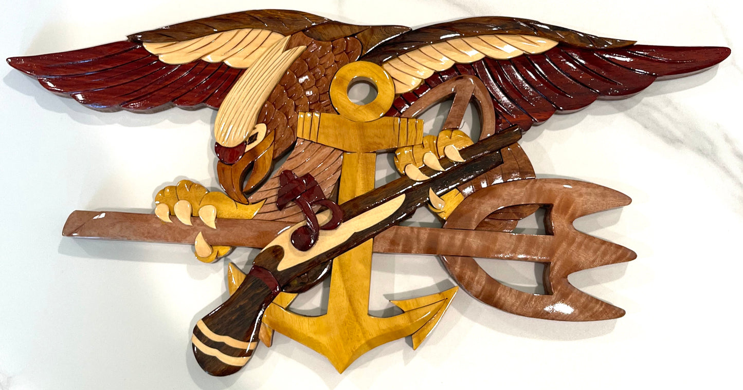 NAVY SPECIAL WARFARE Insignia - SEAL TRIDENT Wood Art