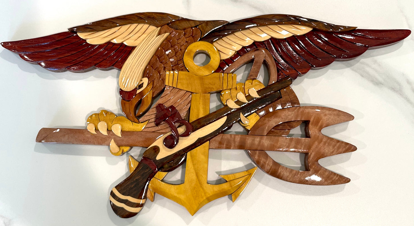 NAVY SPECIAL WARFARE Insignia - SEAL TRIDENT Wood Art