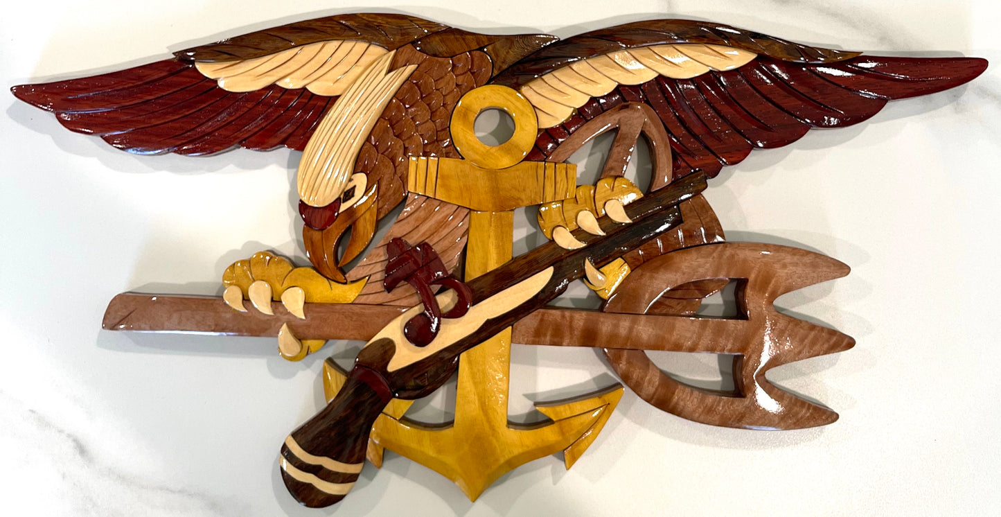 NAVY SPECIAL WARFARE Insignia - SEAL TRIDENT Wood Art