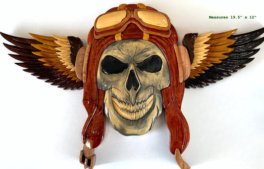 THE CHOPPER PILOT Wood Art Plaque