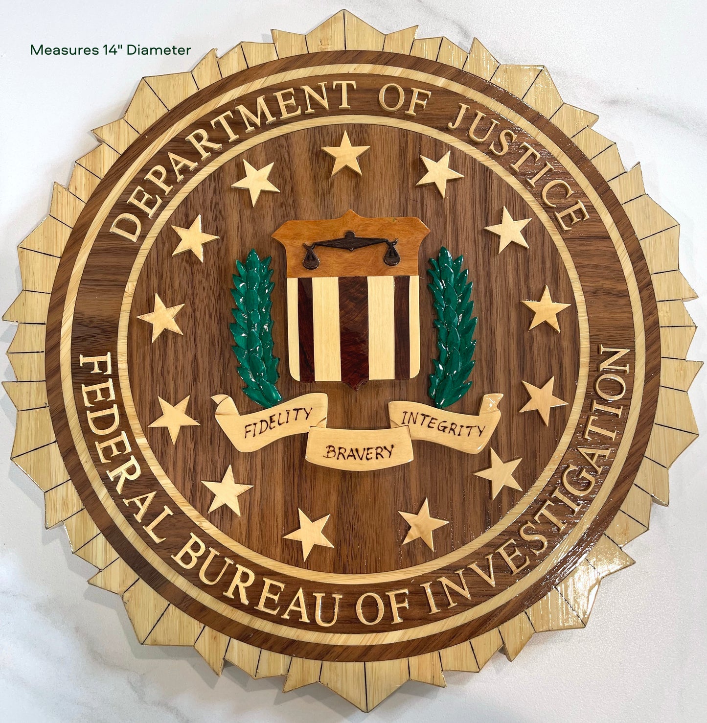 FBI Emblem Wood Art - Federal Bureau of Investigation Seal