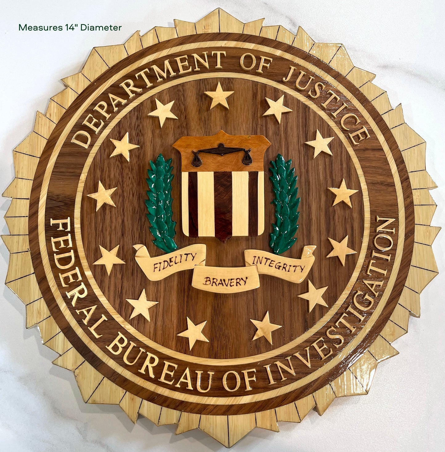 FBI Emblem Wood Art - Federal Bureau of Investigation Seal