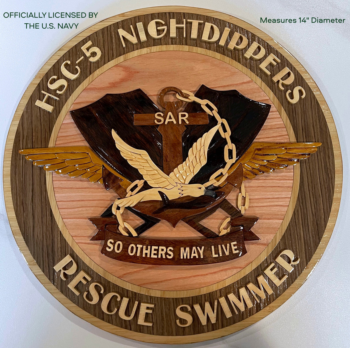 Navy SAR Rescue Swimmer - HSC-5 Nightdippers Wood Art