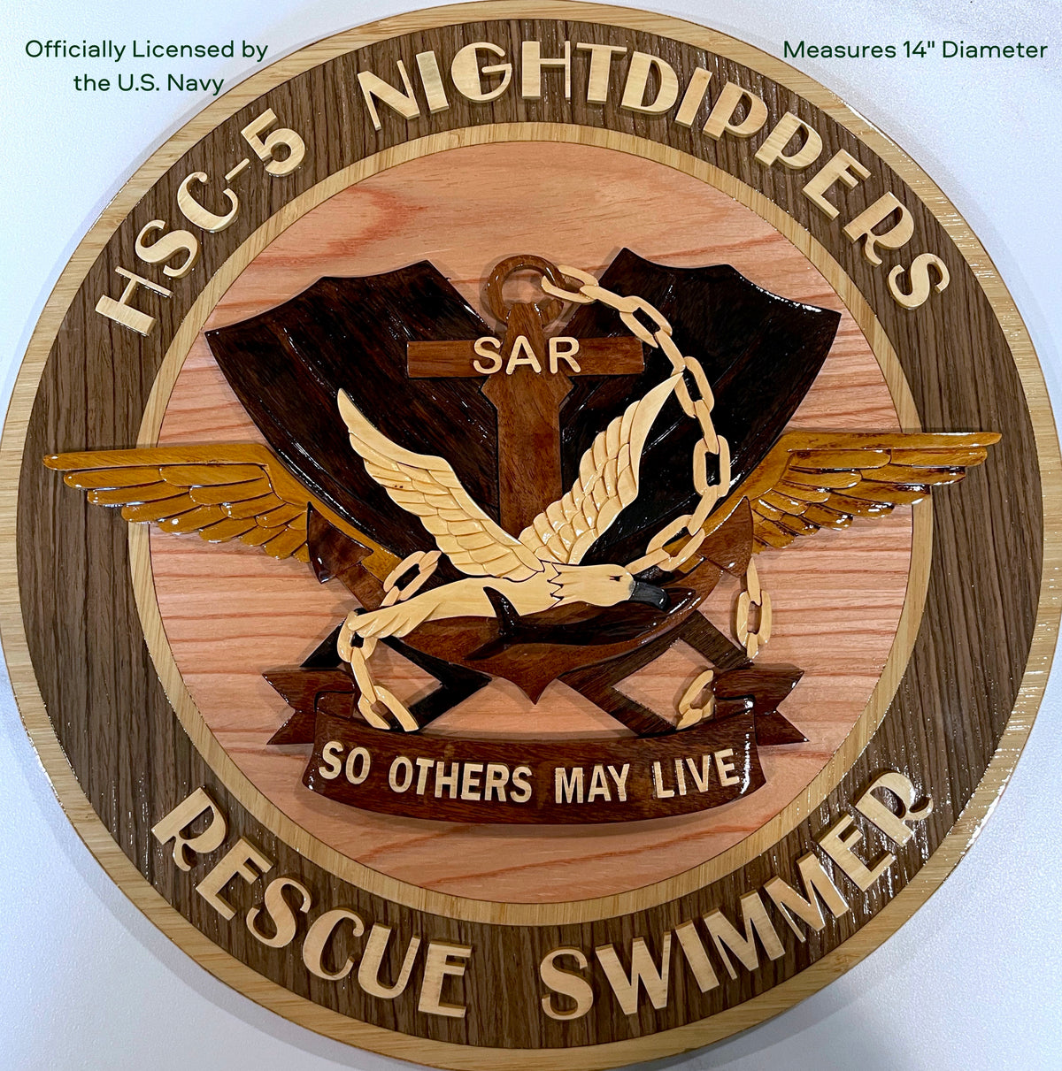 Navy SAR Rescue Swimmer - HSC-5 Nightdippers Wood Art