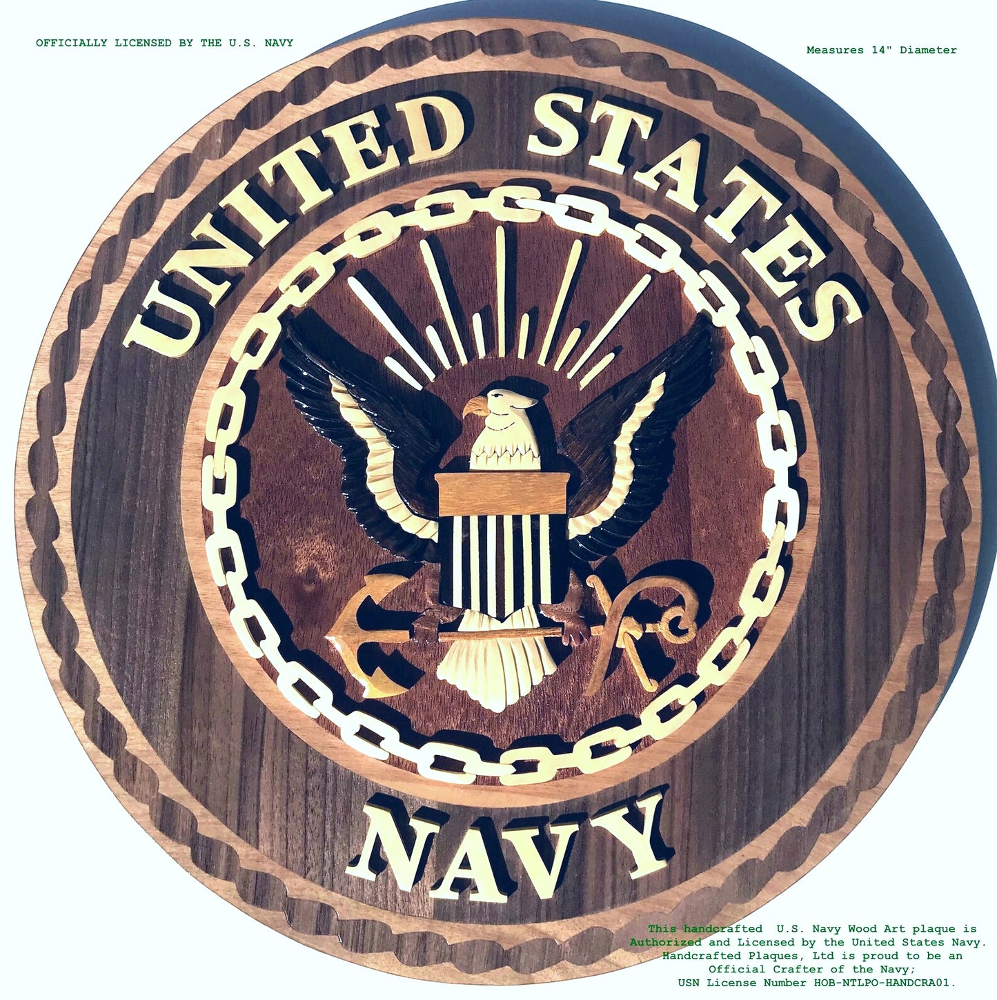 NAVY EMBLEM WOOD ART PLAQUE