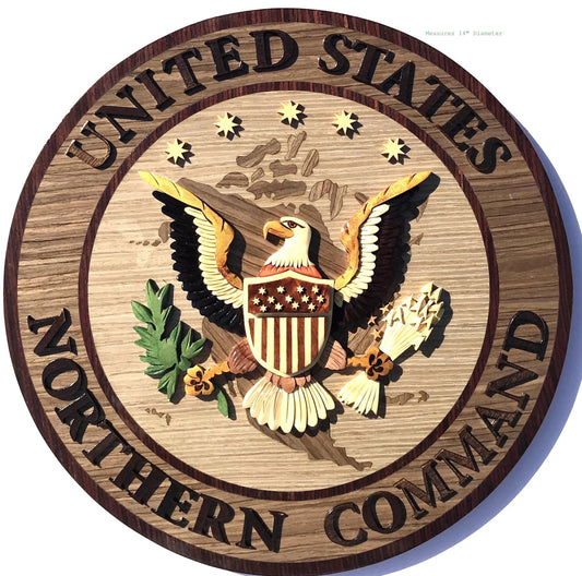 NORTHERN COMMAND - NORTHCOM - WOOD ART PLAQUE