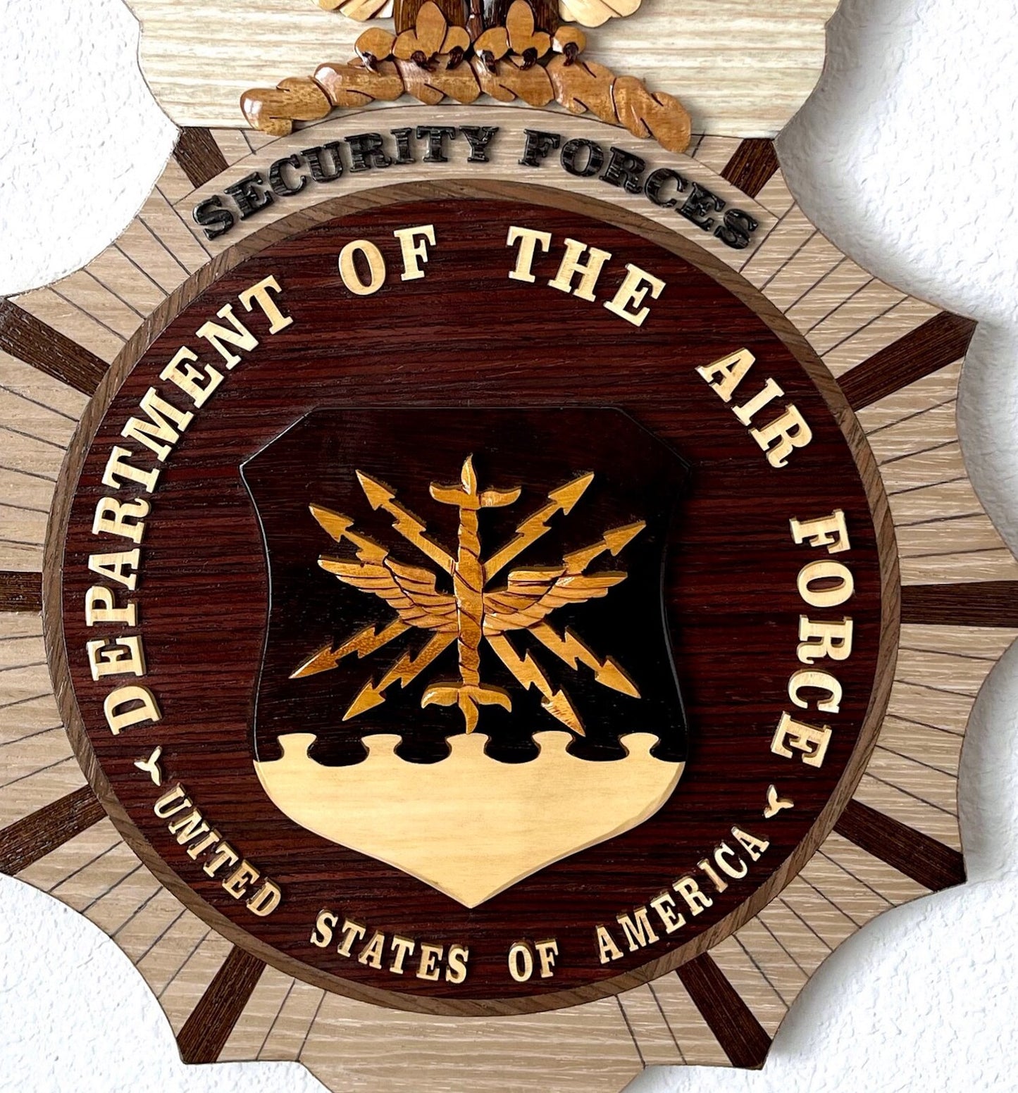 AIR FORCE SECURITY FORCES BADGE WOOD ART