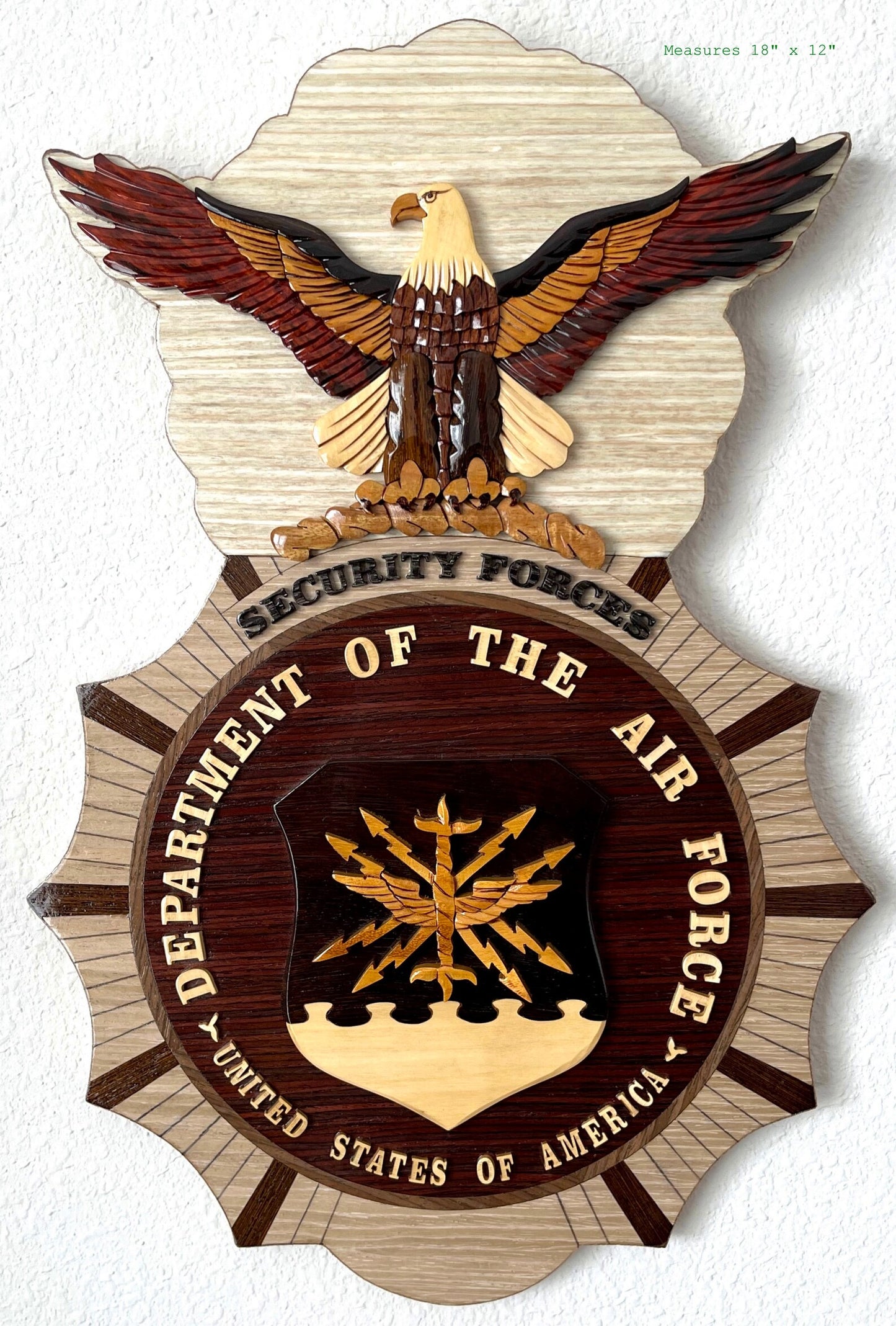 AIR FORCE SECURITY FORCES BADGE WOOD ART