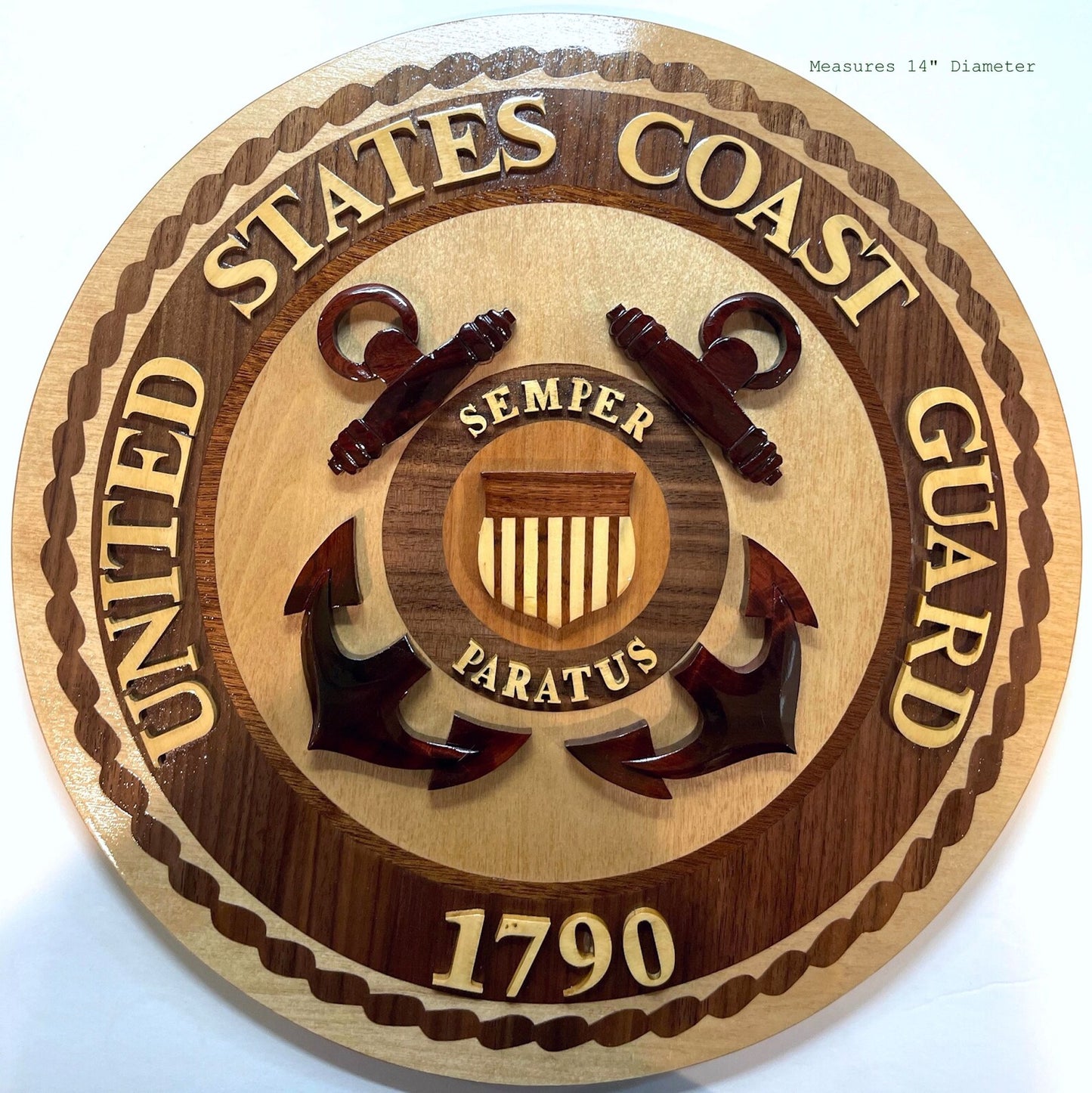 COAST GUARD EMBLEM WOODEN ART PLAQUE